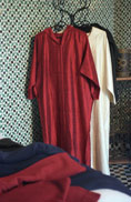 Photo of Silk Djellabas at the Pasha Baghdadi Massriya ï¿½ an antique, royal apartment suite in the Fez Medina.